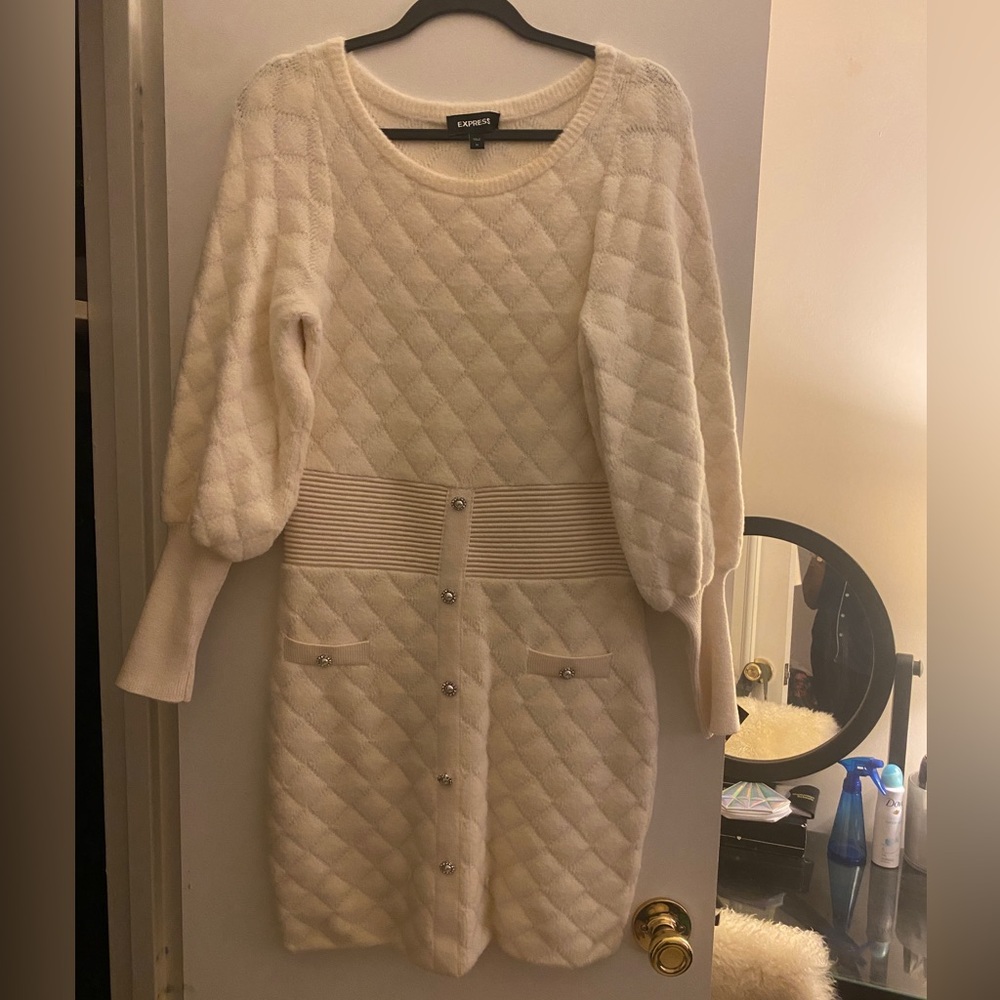 Express Quilted Texture Sweater Dress